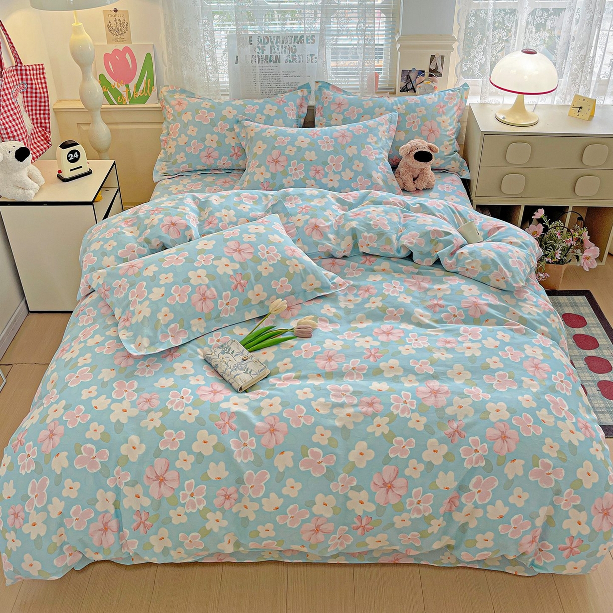 91家纺网 家纺一手货源 找家纺 文黛家居 2025新款全棉喷气印花全棉纯棉印花系列单品被套被套单件单被套 花香四溢