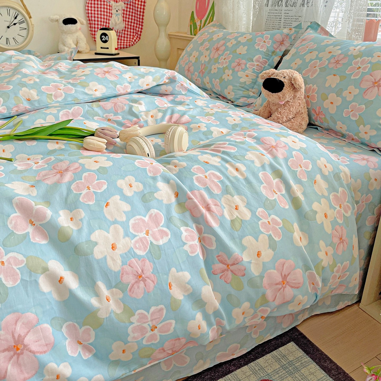 91家纺网 家纺一手货源 找家纺 文黛家居 2025新款全棉喷气印花全棉纯棉印花系列单品被套被套单件单被套 花香四溢