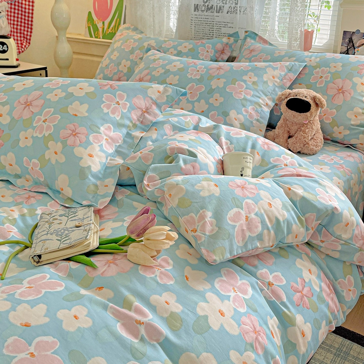 91家纺网 家纺一手货源 找家纺 文黛家居 2025新款全棉喷气印花全棉纯棉印花系列单品被套被套单件单被套 花香四溢