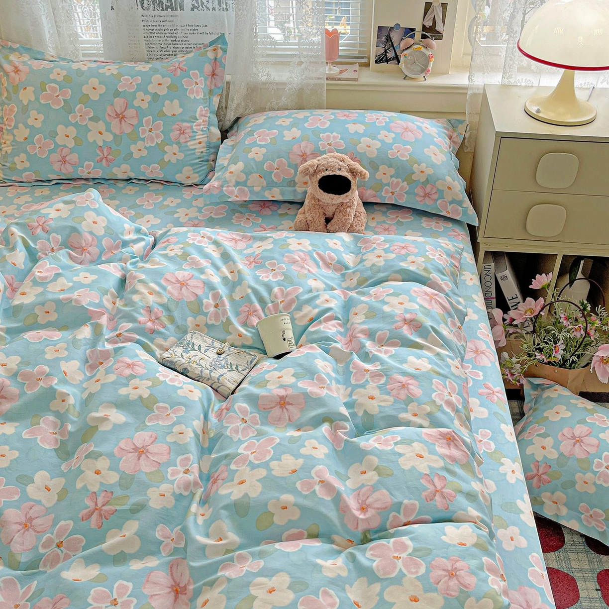 91家纺网 家纺一手货源 找家纺 文黛家居 2025新款全棉喷气印花全棉纯棉印花系列单品被套被套单件单被套 花香四溢