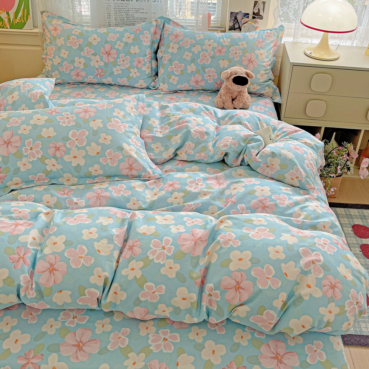 91家纺网 家纺一手货源 找家纺 文黛家居 2025新款全棉喷气印花全棉纯棉印花系列单品被套被套单件单被套 花香四溢