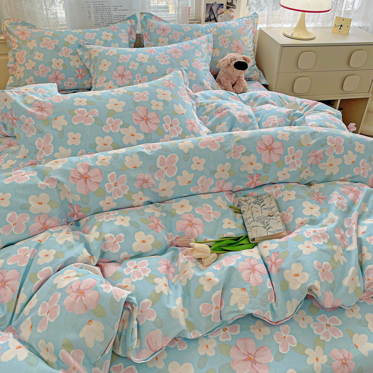 91家纺网 家纺一手货源 找家纺 文黛家居 2025新款全棉喷气印花全棉纯棉印花系列单品被套被套单件单被套 花香四溢