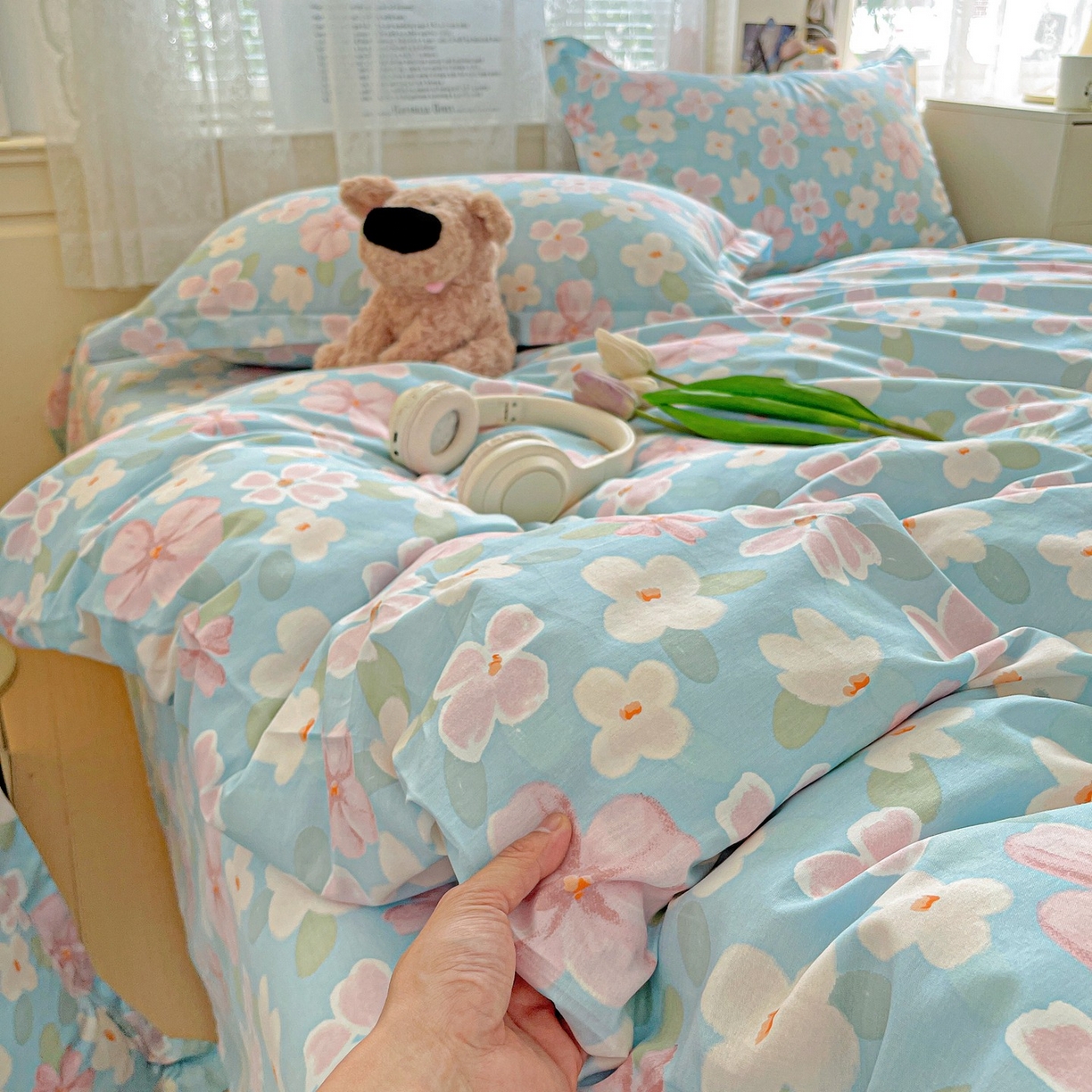 91家纺网 家纺一手货源 找家纺 文黛家居 2025新款全棉喷气印花全棉纯棉印花系列单品被套被套单件单被套 花香四溢