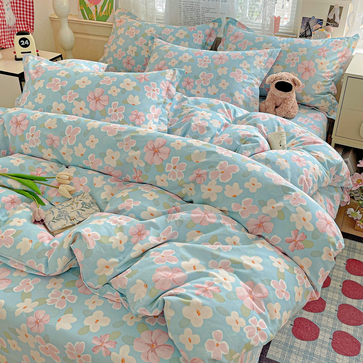 91家纺网 家纺一手货源 找家纺 文黛家居 2025新款全棉喷气印花全棉纯棉印花系列单品被套被套单件单被套 花香四溢