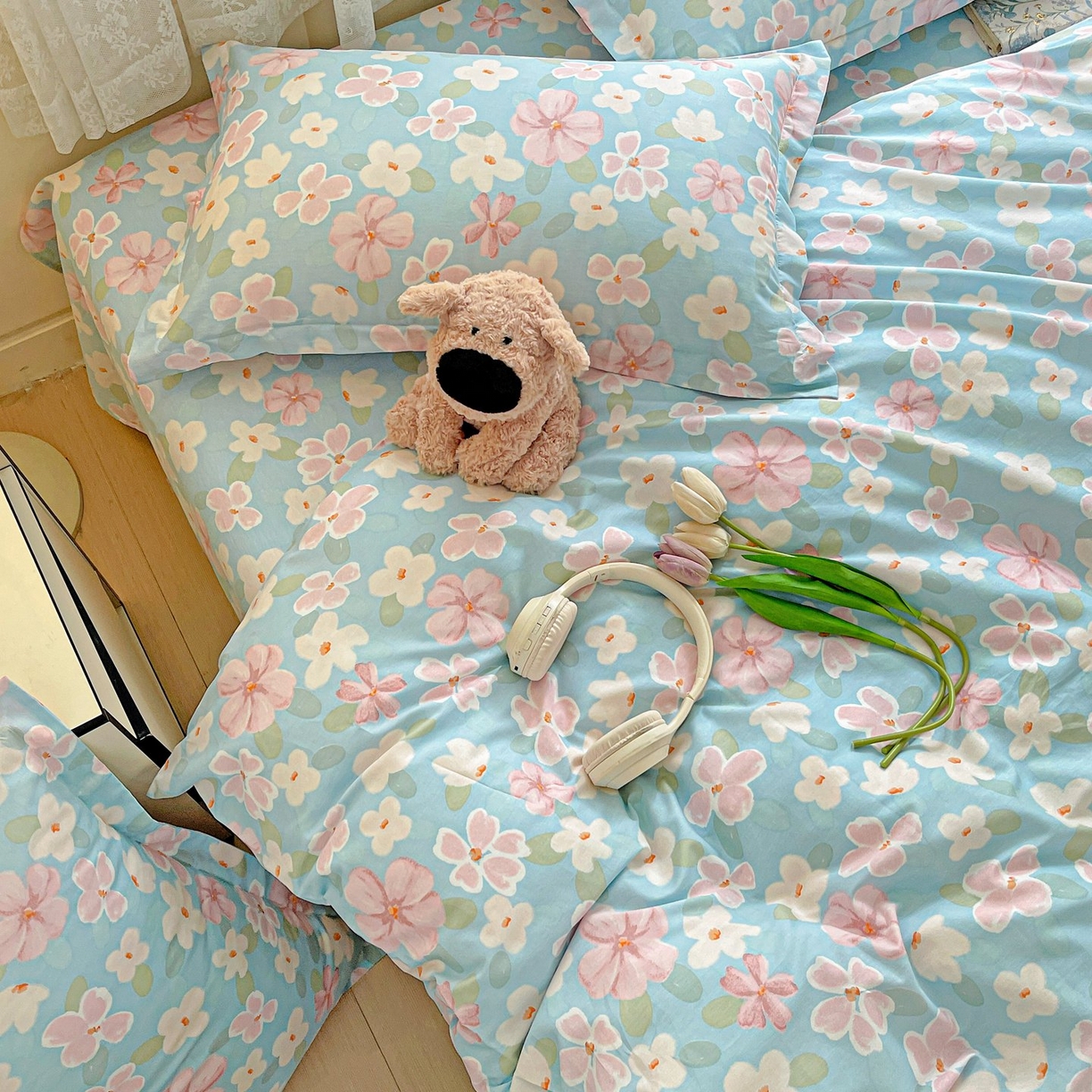 91家纺网 家纺一手货源 找家纺 文黛家居 2025新款全棉喷气印花全棉纯棉印花系列单品被套被套单件单被套 花香四溢