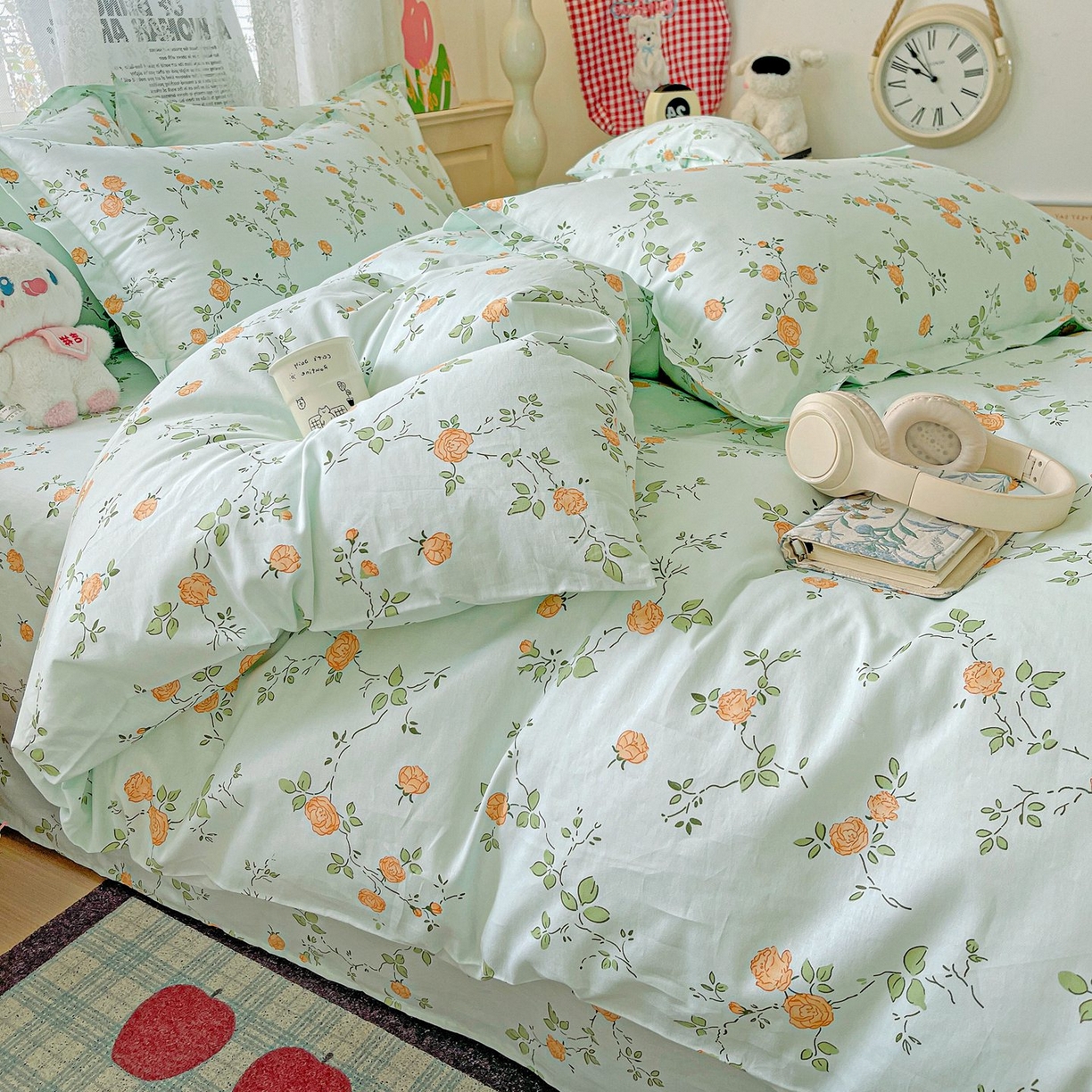 91家纺网 家纺一手货源 找家纺 文黛家居 2025新款全棉喷气印花全棉纯棉印花系列单品被套被套单件单被套 花想容