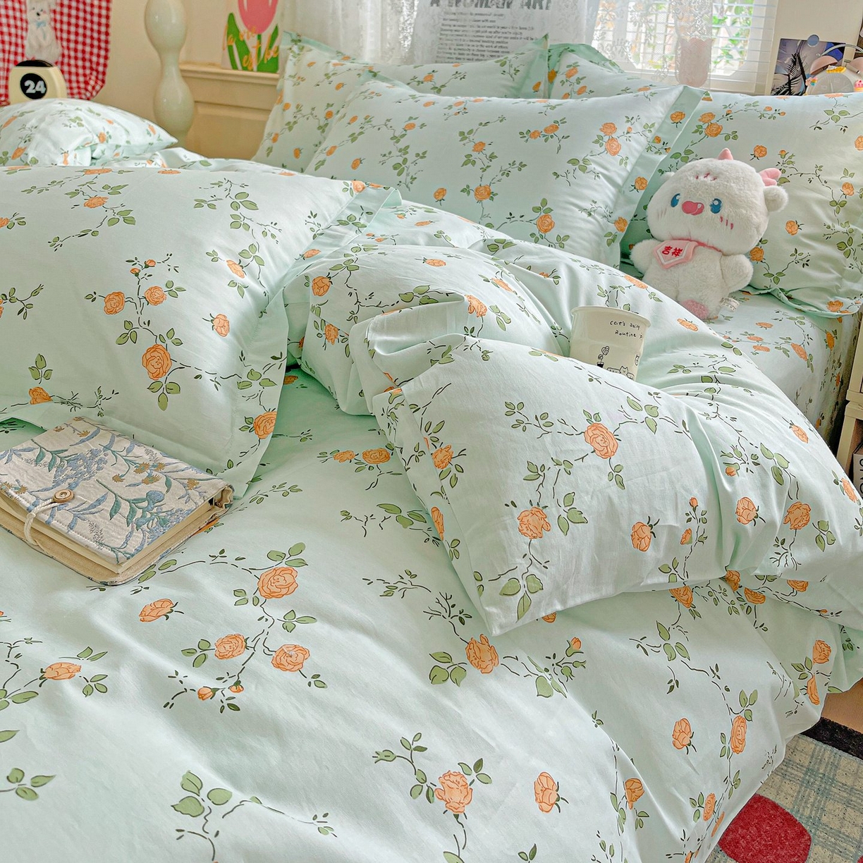 91家纺网 家纺一手货源 找家纺 文黛家居 2025新款全棉喷气印花全棉纯棉印花系列单品被套被套单件单被套 花想容