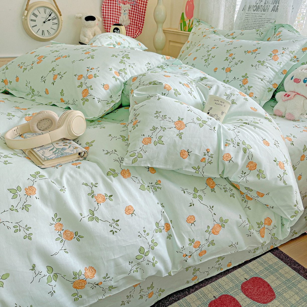 91家纺网 家纺一手货源 找家纺 文黛家居 2025新款全棉喷气印花全棉纯棉印花系列单品被套被套单件单被套 花想容