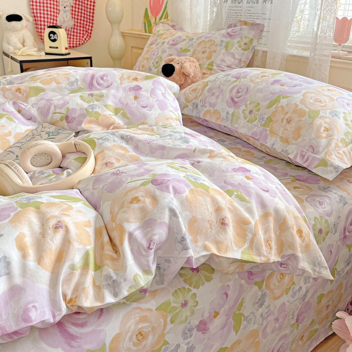 91家纺网 家纺一手货源 找家纺 文黛家居 2025新款全棉喷气印花全棉纯棉印花系列单品被套被套单件单被套 佳人有约