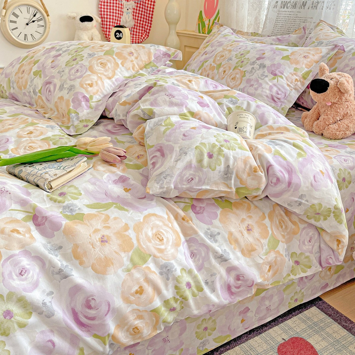 91家纺网 家纺一手货源 找家纺 文黛家居 2025新款全棉喷气印花全棉纯棉印花系列单品被套被套单件单被套 佳人有约