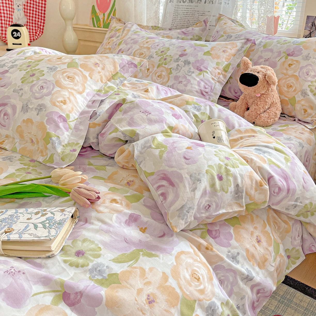 91家纺网 家纺一手货源 找家纺 文黛家居 2025新款全棉喷气印花全棉纯棉印花系列单品被套被套单件单被套 佳人有约