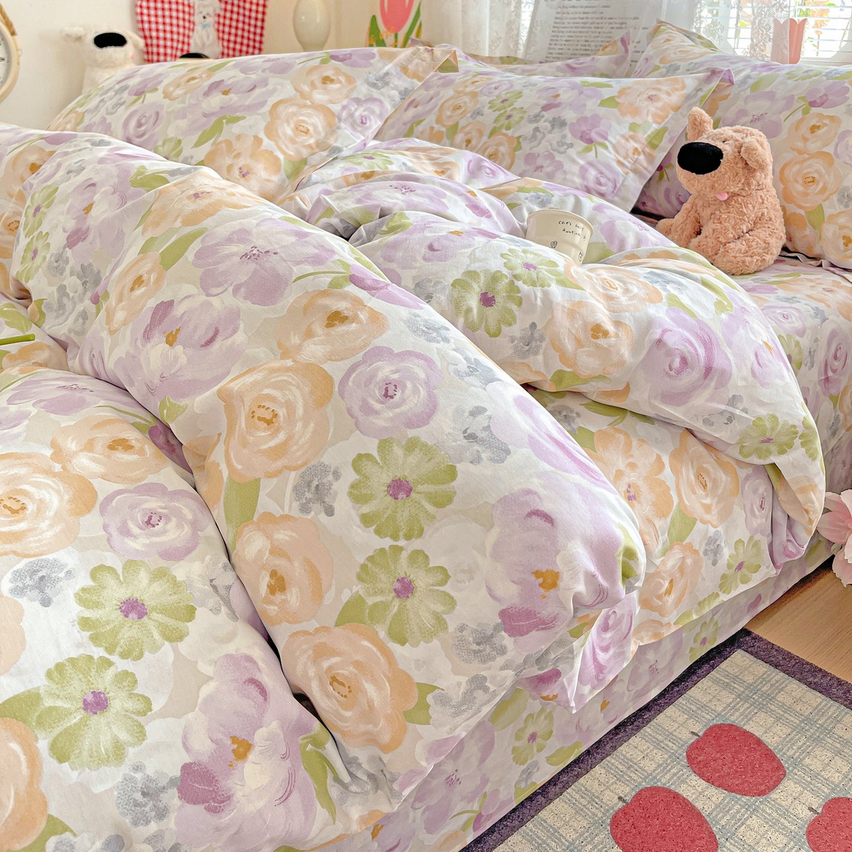 91家纺网 家纺一手货源 找家纺 文黛家居 2025新款全棉喷气印花全棉纯棉印花系列单品被套被套单件单被套 佳人有约