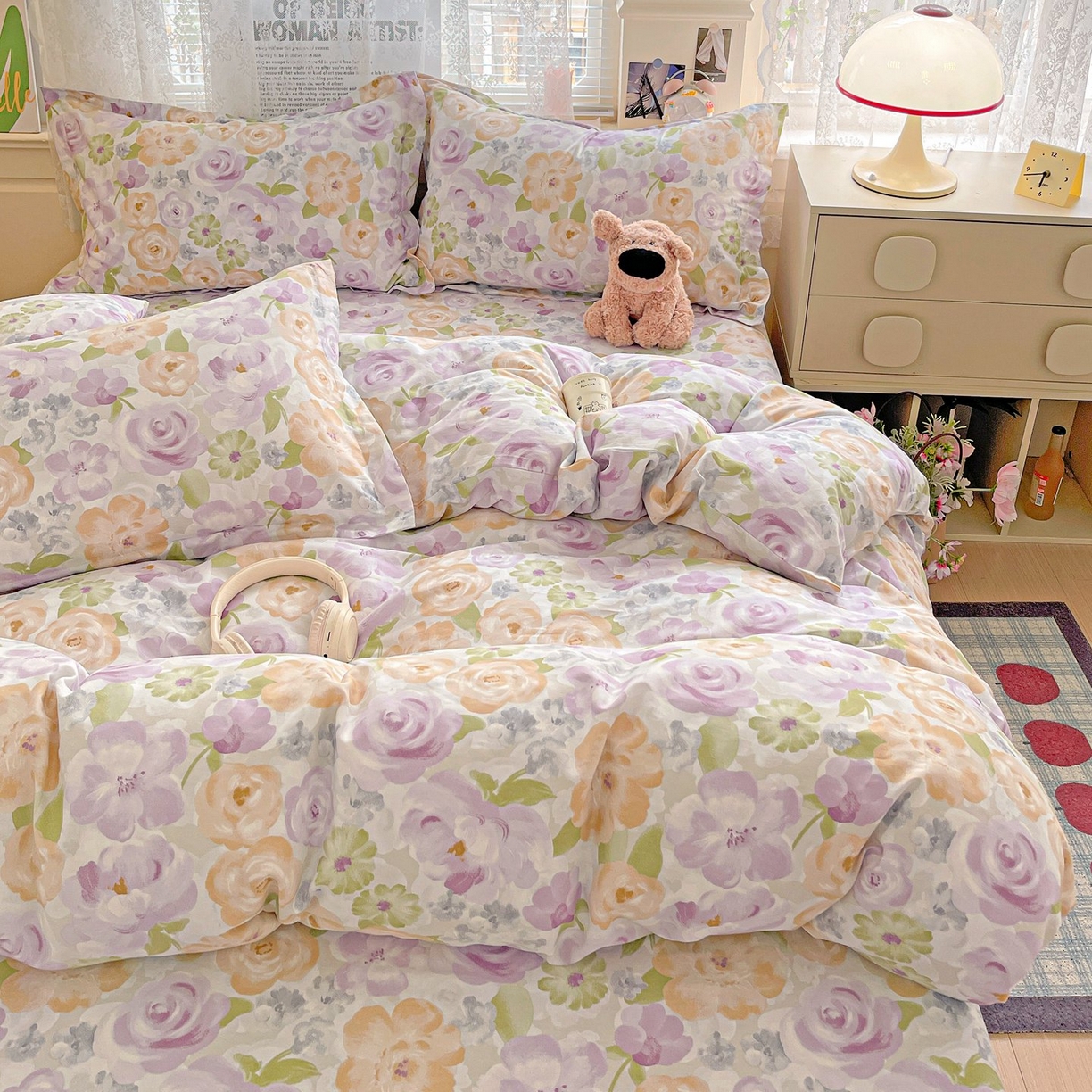 91家纺网 家纺一手货源 找家纺 文黛家居 2025新款全棉喷气印花全棉纯棉印花系列单品被套被套单件单被套 佳人有约