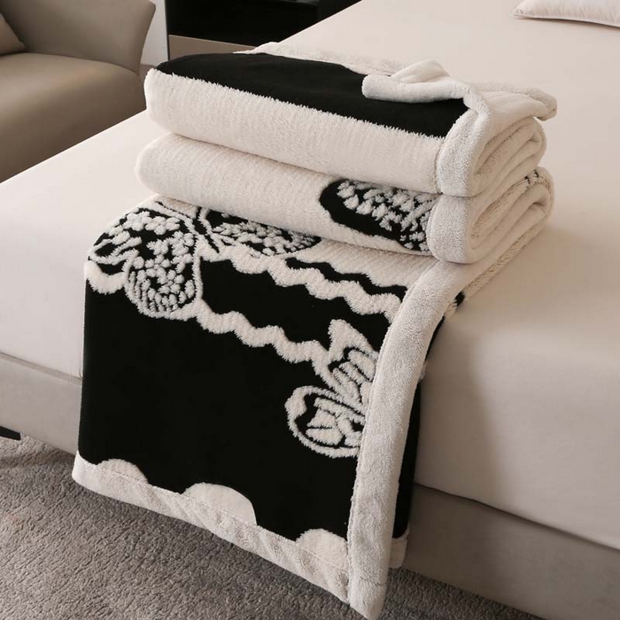 91家纺网 家纺一手货源 找家纺 （总）卡奥家纺 2025新款双层提花复合欧棉绒毛毯