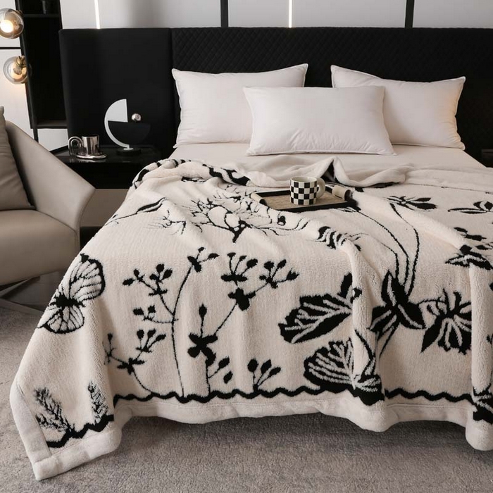 91家纺网 家纺一手货源 找家纺 卡奥家纺 2025新款双层提花复合欧棉绒毛毯 丛趣