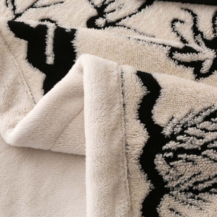 91家纺网 家纺一手货源 找家纺 卡奥家纺 2025新款双层提花复合欧棉绒毛毯 丛趣