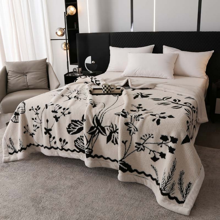 91家纺网 家纺一手货源 找家纺 卡奥家纺 2025新款双层提花复合欧棉绒毛毯 丛趣