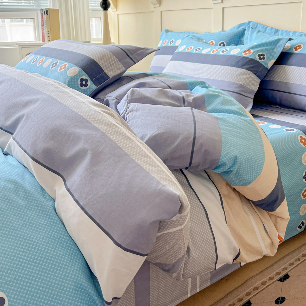 91家纺网 家纺一手货源 找家纺 文黛家居 2025新款全棉喷气印花全棉纯棉印花系列单品被套被套单件单被套 兰卡