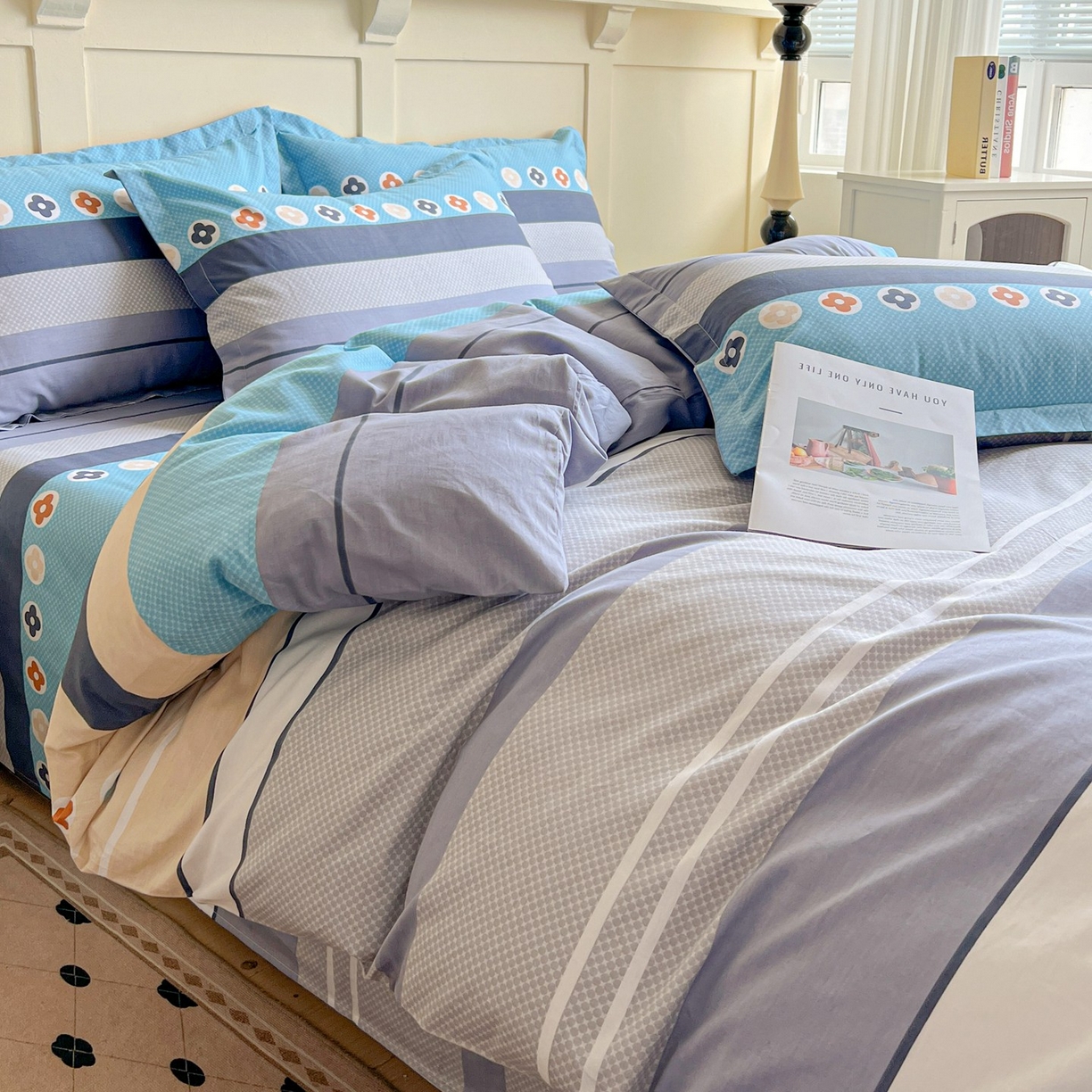 91家纺网 家纺一手货源 找家纺 文黛家居 2025新款全棉喷气印花全棉纯棉印花系列单品被套被套单件单被套 兰卡