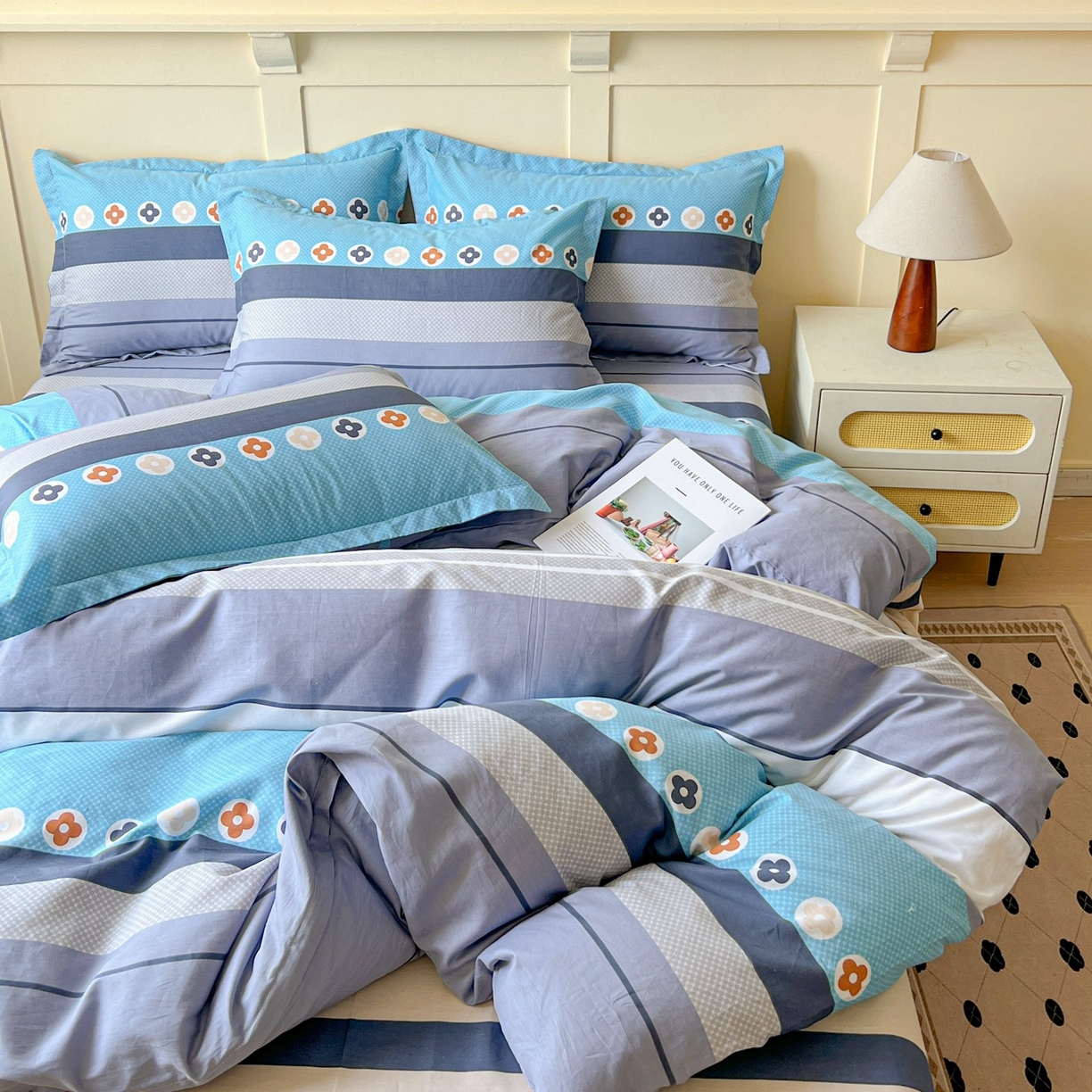 91家纺网 家纺一手货源 找家纺 文黛家居 2025新款全棉喷气印花全棉纯棉印花系列单品被套被套单件单被套 兰卡