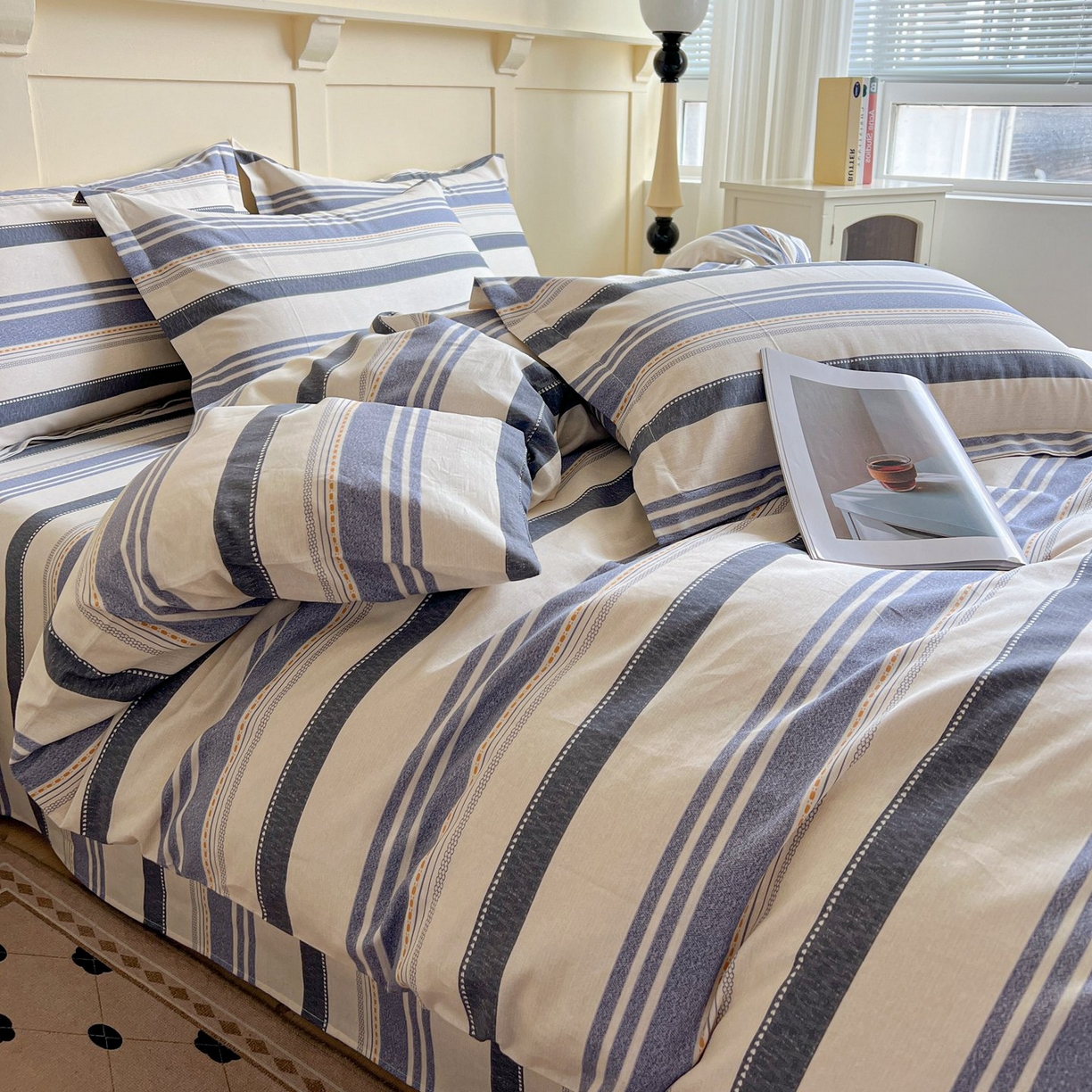 91家纺网 家纺一手货源 找家纺 文黛家居 2025新款全棉喷气印花全棉纯棉印花系列单品被套被套单件单被套 乐芙生活