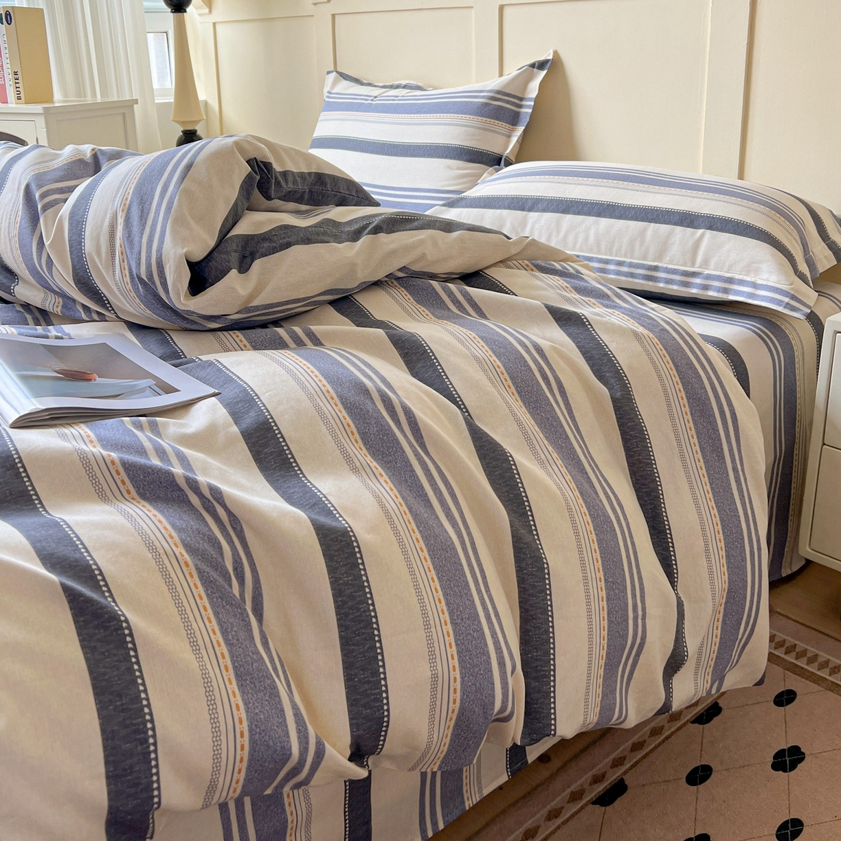 91家纺网 家纺一手货源 找家纺 文黛家居 2025新款全棉喷气印花全棉纯棉印花系列单品被套被套单件单被套 乐芙生活