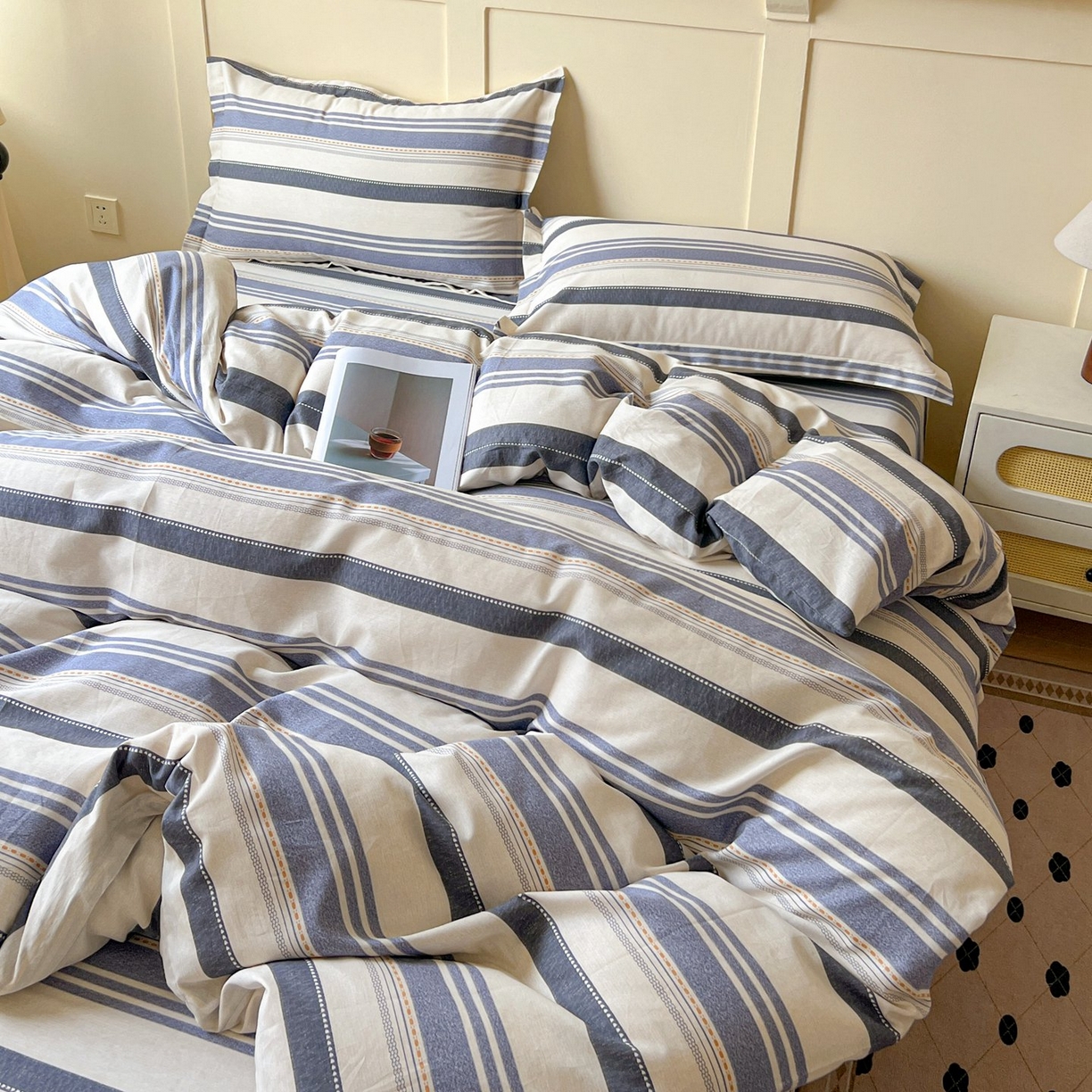 91家纺网 家纺一手货源 找家纺 文黛家居 2025新款全棉喷气印花全棉纯棉印花系列单品被套被套单件单被套 乐芙生活