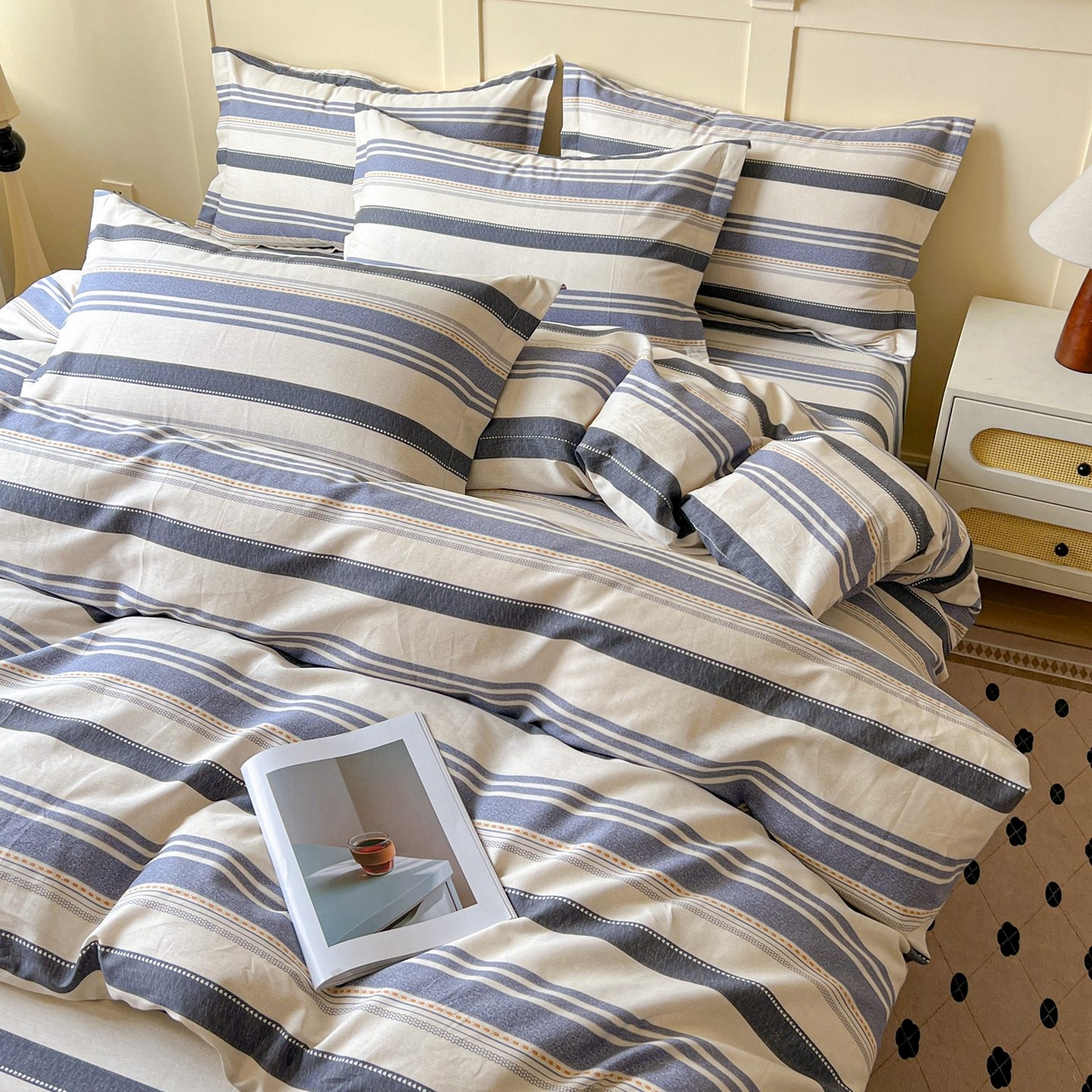 91家纺网 家纺一手货源 找家纺 文黛家居 2025新款全棉喷气印花全棉纯棉印花系列单品被套被套单件单被套 乐芙生活