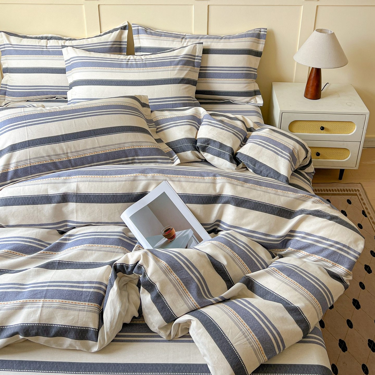 91家纺网 家纺一手货源 找家纺 文黛家居 2025新款全棉喷气印花全棉纯棉印花系列单品被套被套单件单被套 乐芙生活