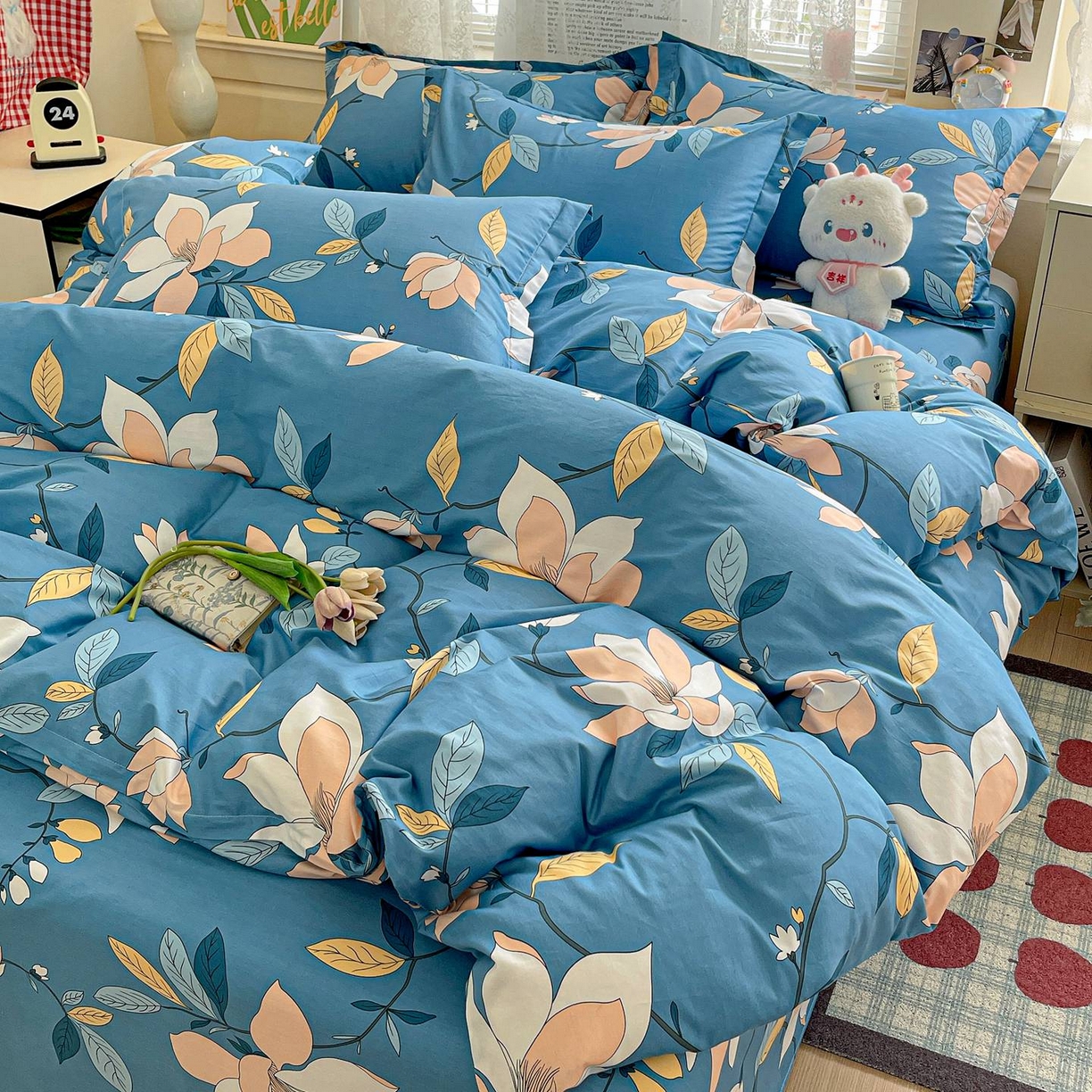 91家纺网 家纺一手货源 找家纺 文黛家居 2025新款全棉喷气印花全棉纯棉印花系列单品被套被套单件单被套 流莹