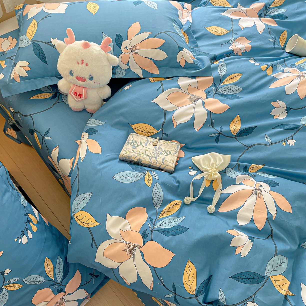 91家纺网 家纺一手货源 找家纺 文黛家居 2025新款全棉喷气印花全棉纯棉印花系列单品被套被套单件单被套 流莹