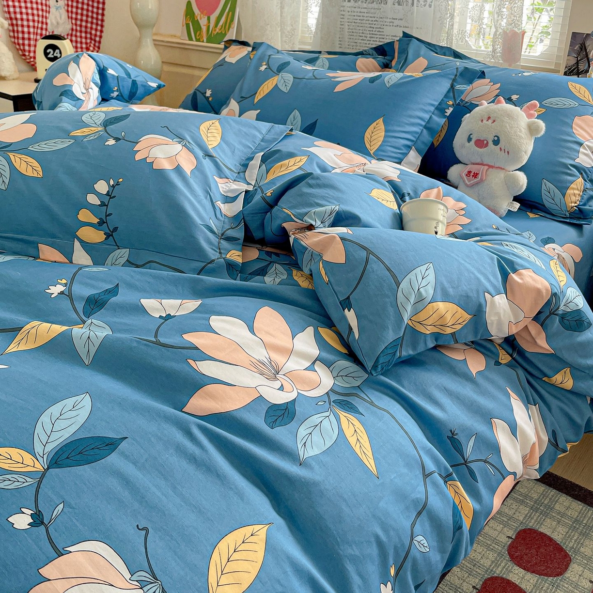 91家纺网 家纺一手货源 找家纺 文黛家居 2025新款全棉喷气印花全棉纯棉印花系列单品被套被套单件单被套 流莹