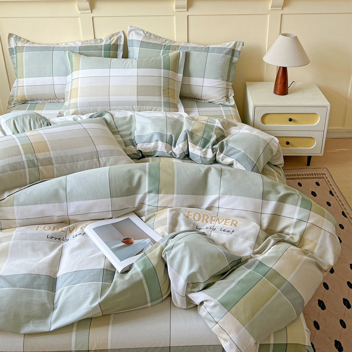 91家纺网 家纺一手货源 找家纺 文黛家居 2025新款全棉喷气印花全棉纯棉印花系列单品被套被套单件单被套 素格