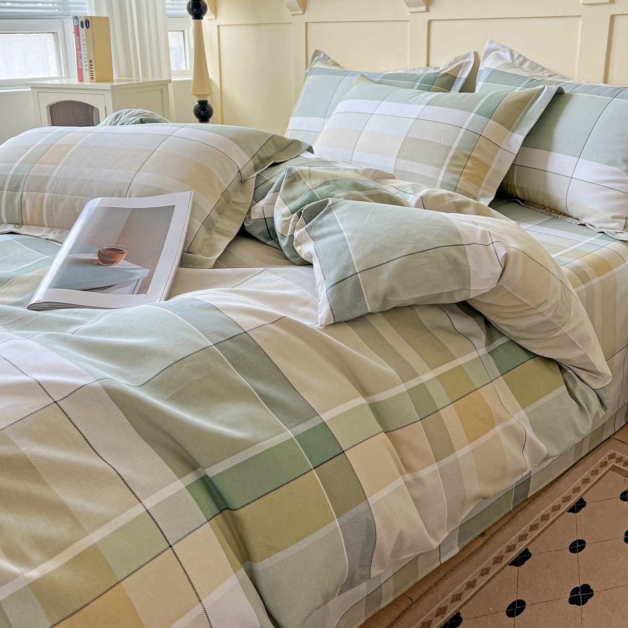 91家纺网 家纺一手货源 找家纺 文黛家居 2025新款全棉喷气印花全棉纯棉印花系列单品被套被套单件单被套 素格