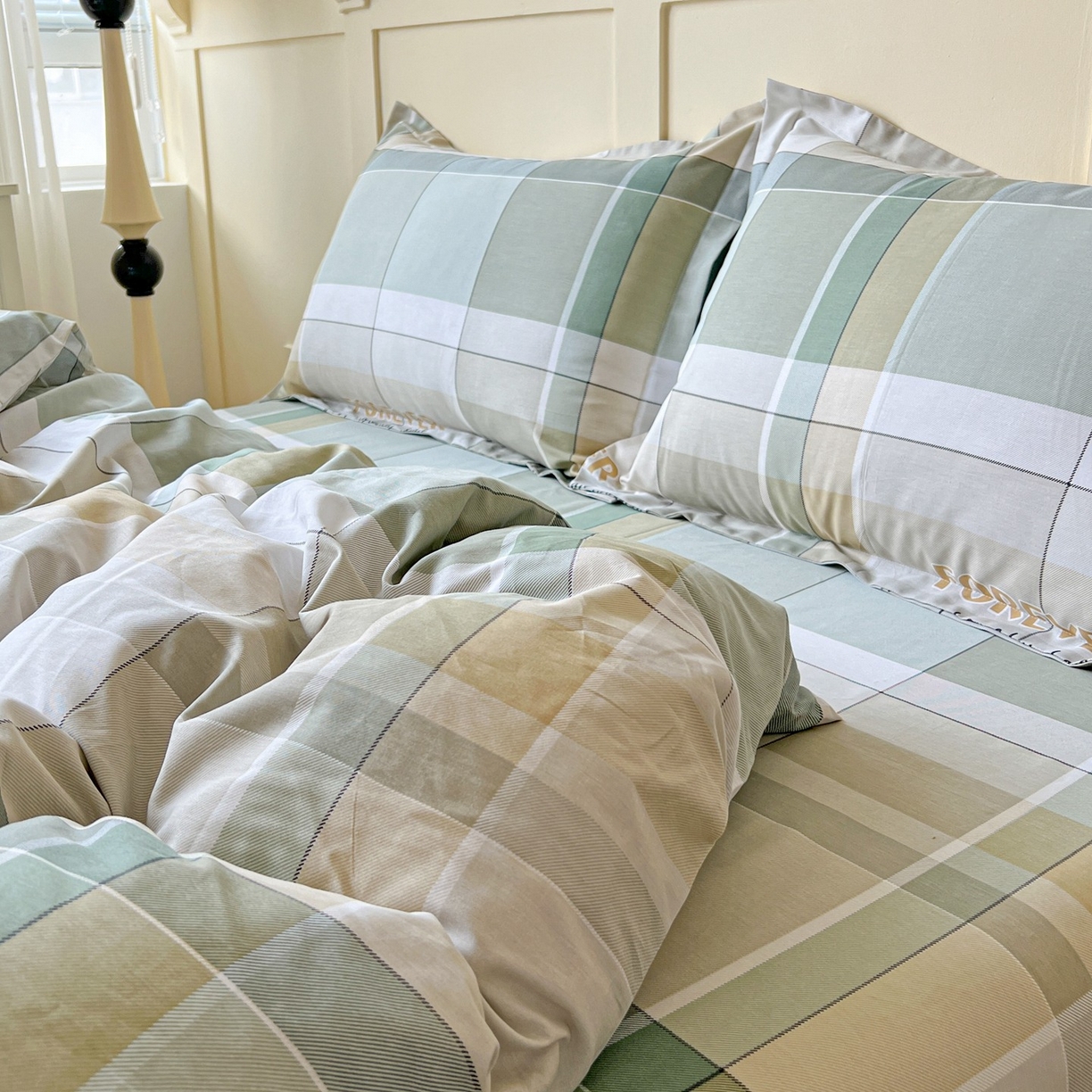 91家纺网 家纺一手货源 找家纺 文黛家居 2025新款全棉喷气印花全棉纯棉印花系列单品被套被套单件单被套 素格