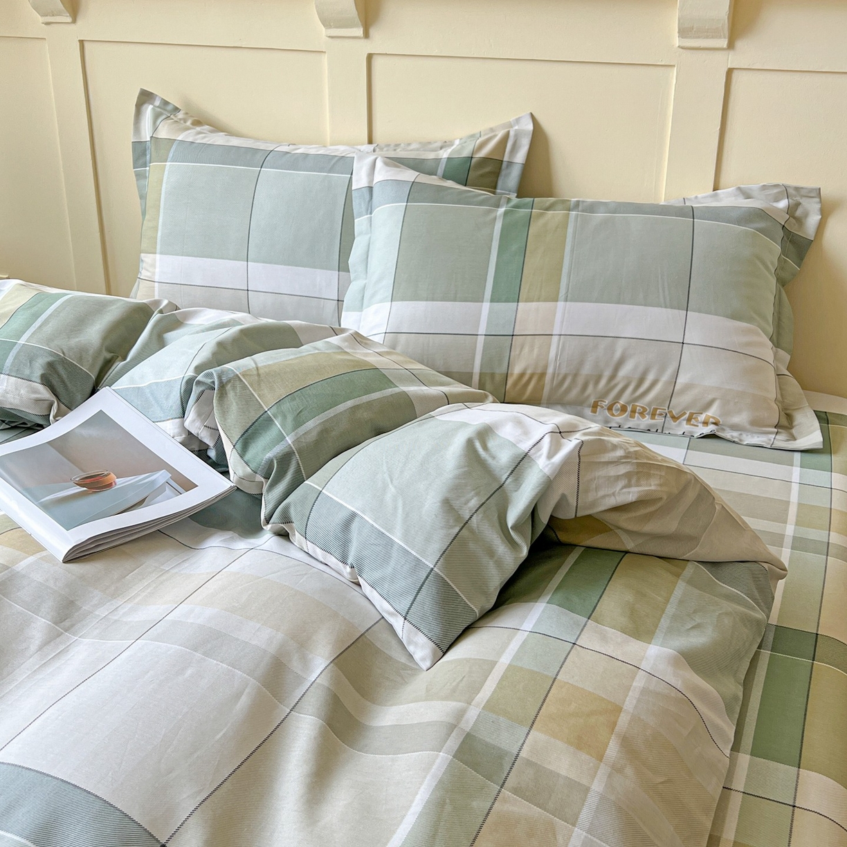 91家纺网 家纺一手货源 找家纺 文黛家居 2025新款全棉喷气印花全棉纯棉印花系列单品被套被套单件单被套 素格