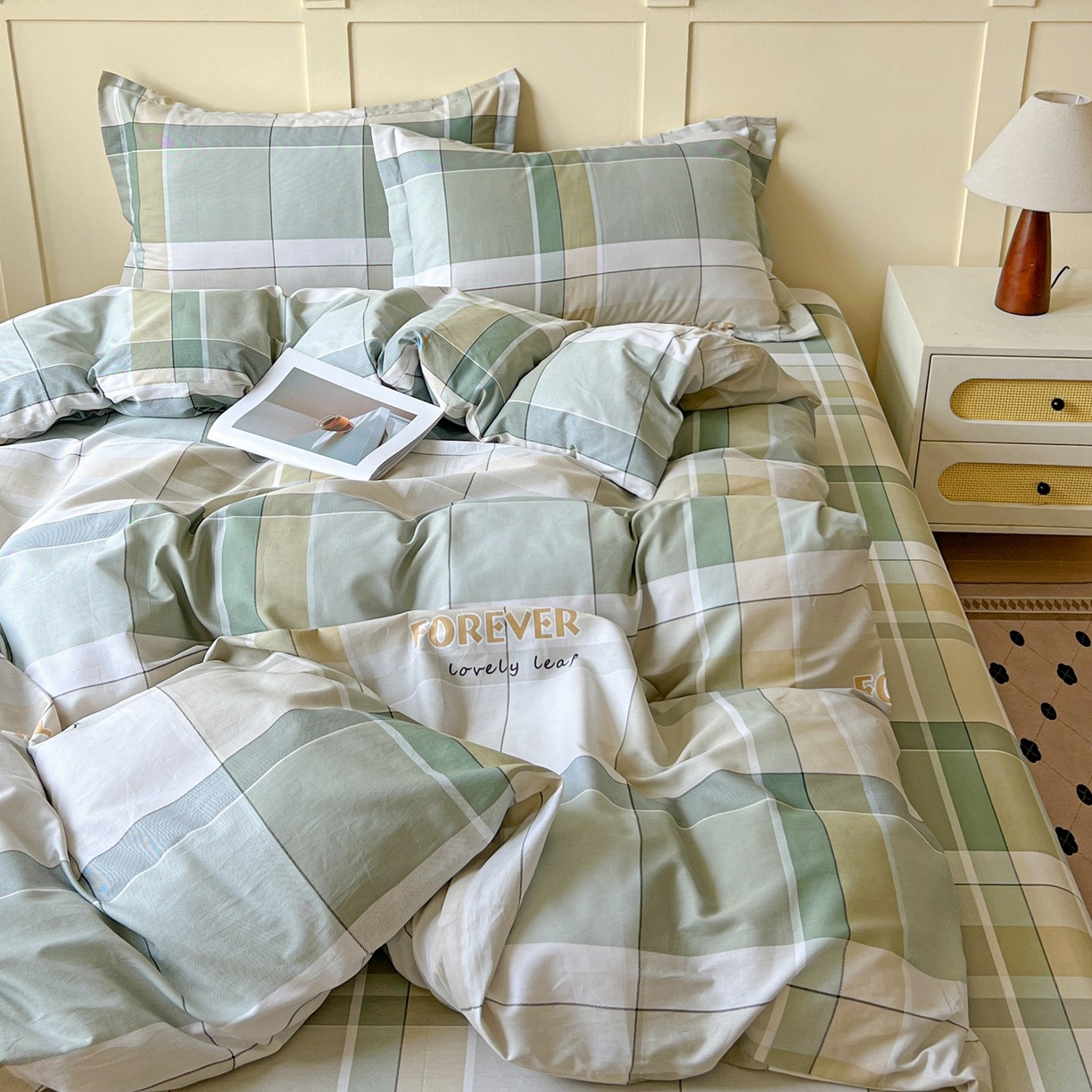 91家纺网 家纺一手货源 找家纺 文黛家居 2025新款全棉喷气印花全棉纯棉印花系列单品被套被套单件单被套 素格