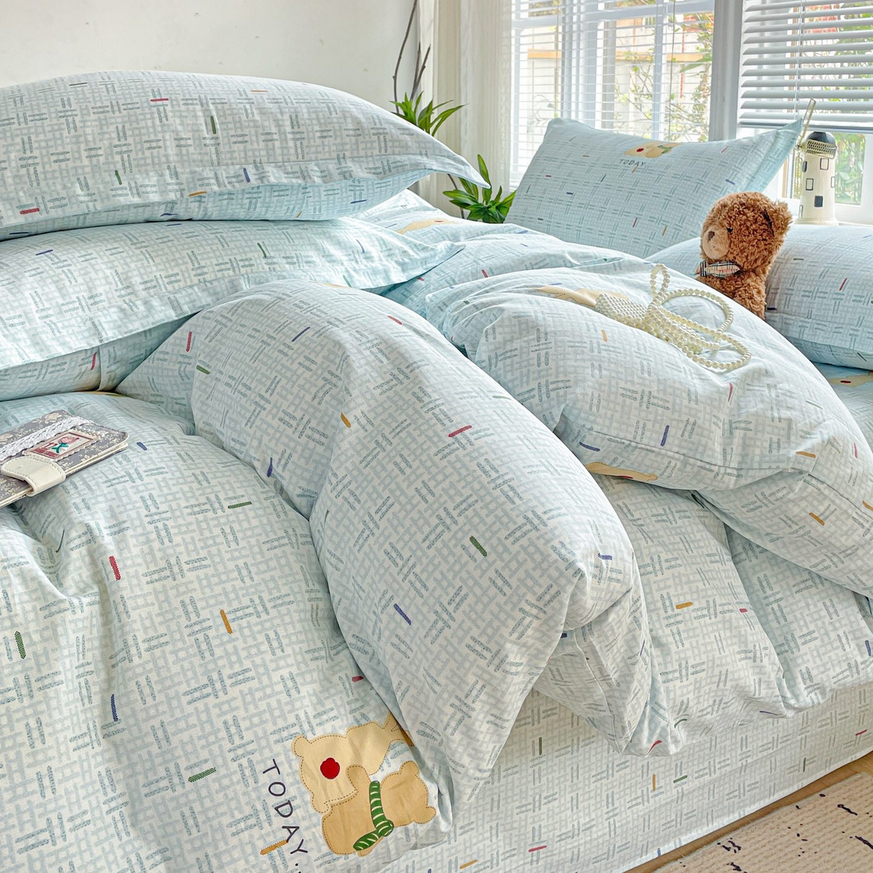 91家纺网 家纺一手货源 找家纺 文黛家居 2025新款全棉喷气印花全棉纯棉印花系列单品被套被套单件单被套 小幸运