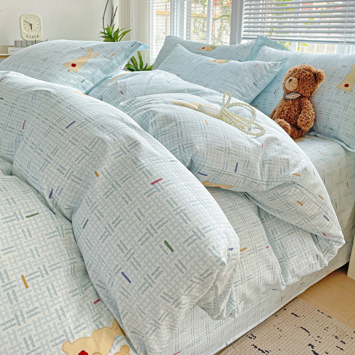 91家纺网 家纺一手货源 找家纺 文黛家居 2025新款全棉喷气印花全棉纯棉印花系列单品被套被套单件单被套 小幸运