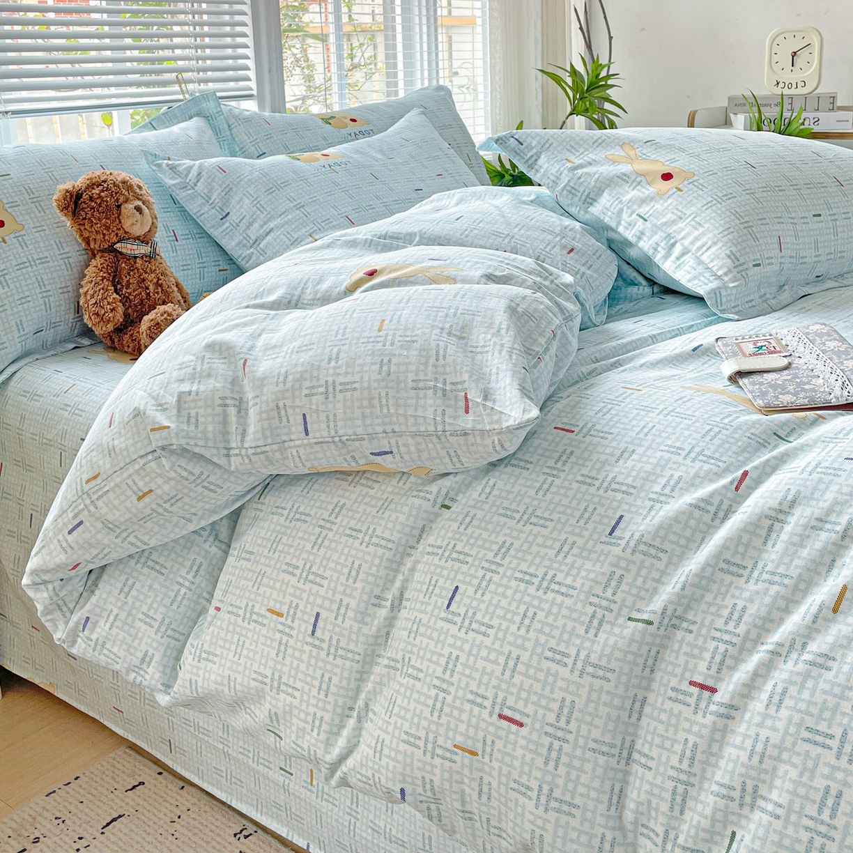 91家纺网 家纺一手货源 找家纺 文黛家居 2025新款全棉喷气印花全棉纯棉印花系列单品被套被套单件单被套 小幸运