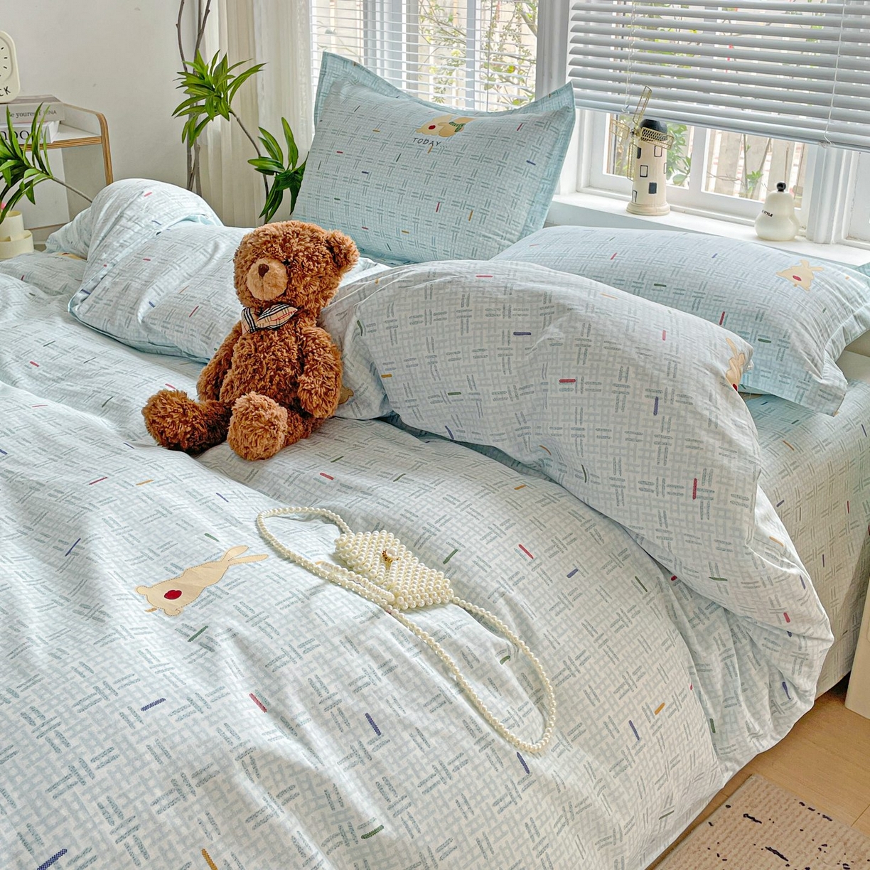 91家纺网 家纺一手货源 找家纺 文黛家居 2025新款全棉喷气印花全棉纯棉印花系列单品被套被套单件单被套 小幸运