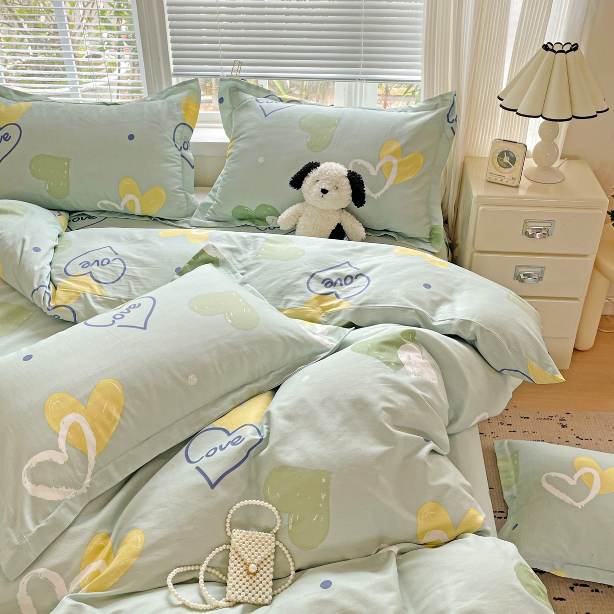 91家纺网 家纺一手货源 找家纺 文黛家居 2025新款全棉喷气印花全棉纯棉印花系列单品被套被套单件单被套 心愿恋曲