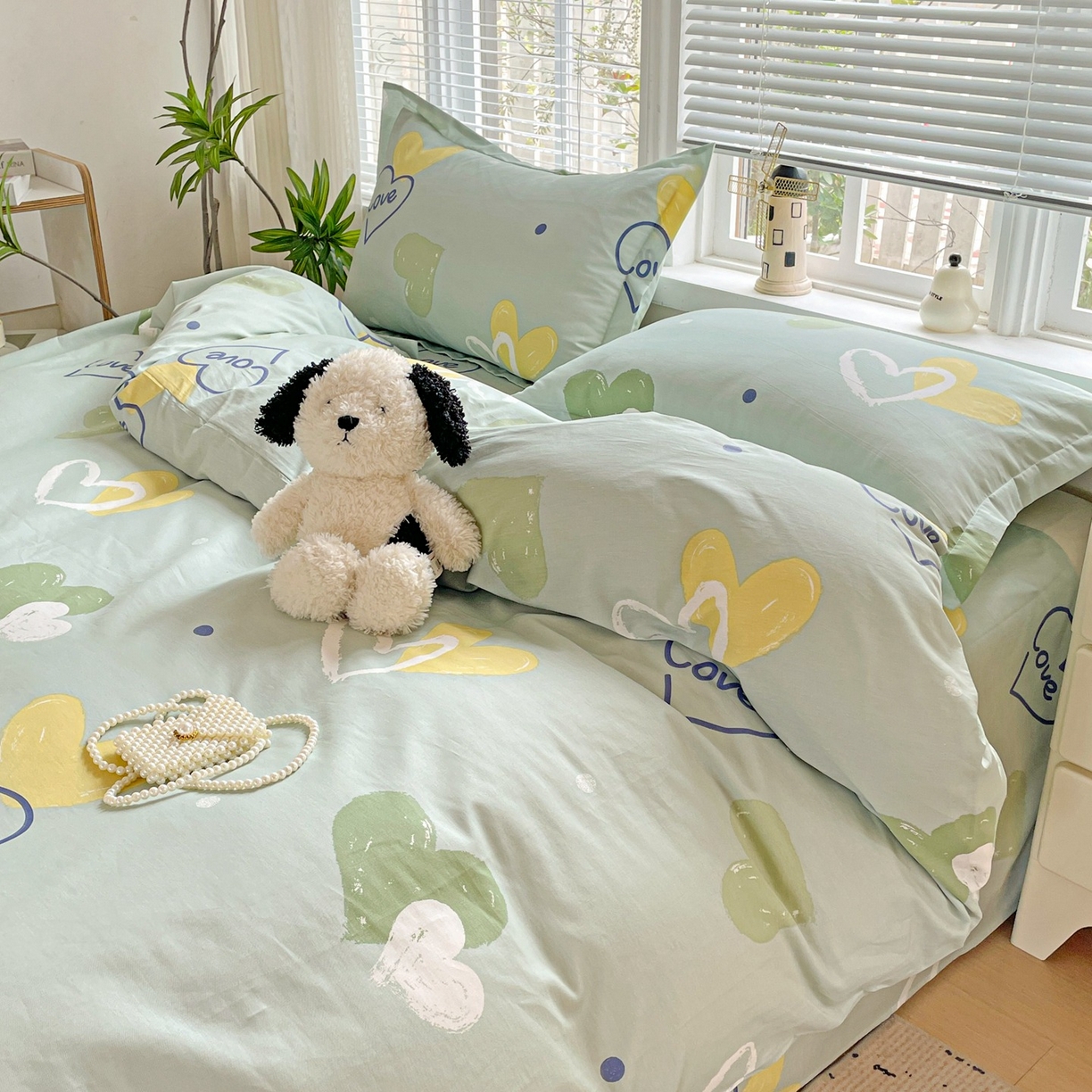 91家纺网 家纺一手货源 找家纺 文黛家居 2025新款全棉喷气印花全棉纯棉印花系列单品被套被套单件单被套 心愿恋曲