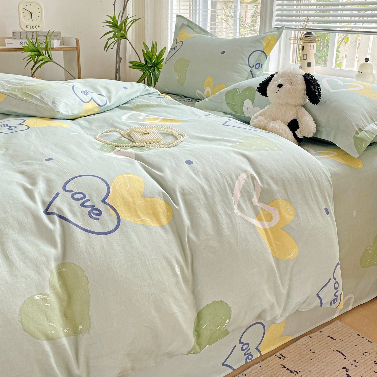 91家纺网 家纺一手货源 找家纺 文黛家居 2025新款全棉喷气印花全棉纯棉印花系列单品被套被套单件单被套 心愿恋曲