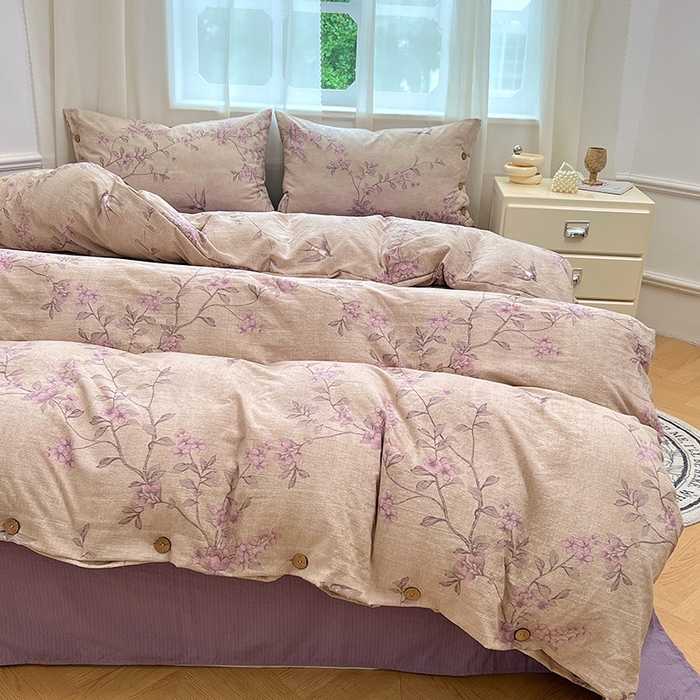 91家纺网 家纺一手货源 找家纺 （总）优佳优品 2025秋冬新款A类高克重亚麻复古侘季风复麻系列四件套