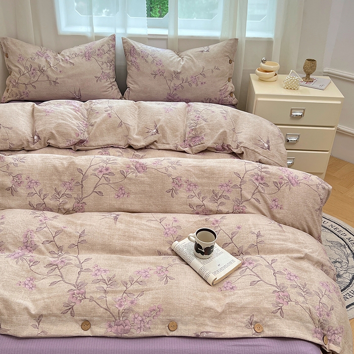 91家纺网 家纺一手货源 找家纺 （总）优佳优品 2025秋冬新款A类高克重亚麻复古侘季风复麻系列四件套