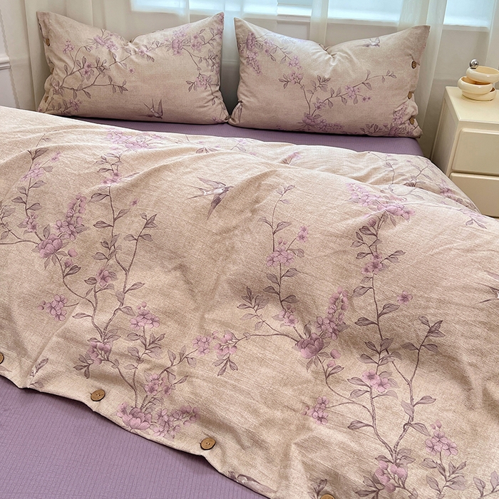 91家纺网 家纺一手货源 找家纺 （总）优佳优品 2025秋冬新款A类高克重亚麻复古侘季风复麻系列四件套