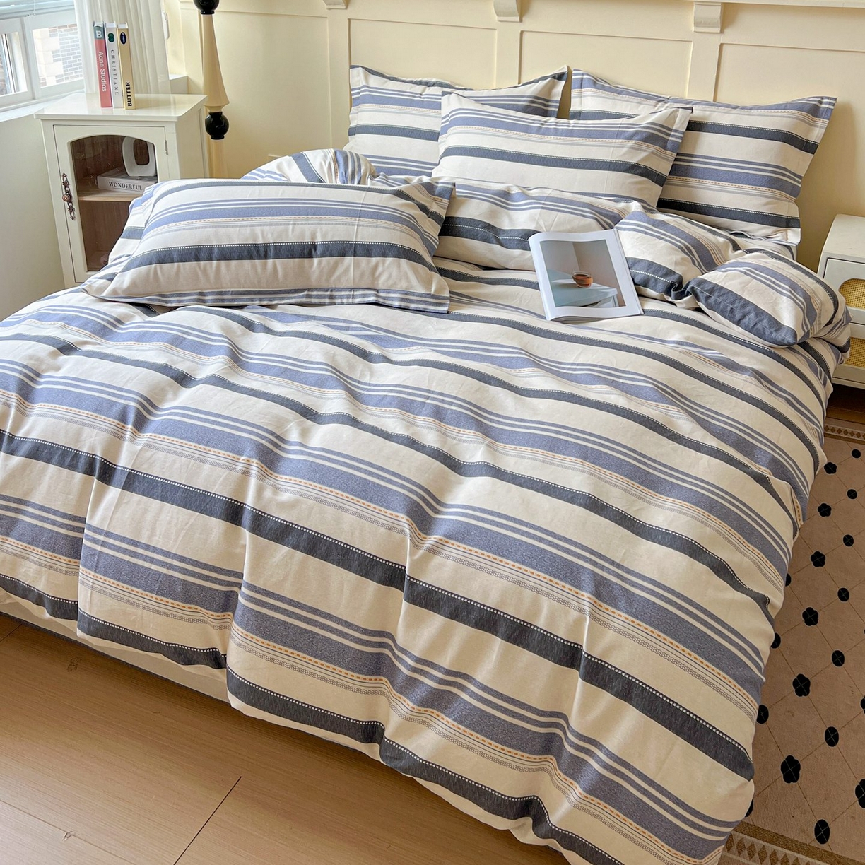 91家纺网 家纺一手货源 找家纺 文黛家居 2025新款全棉喷气印花全棉纯棉印花系列四件套 乐芙生活