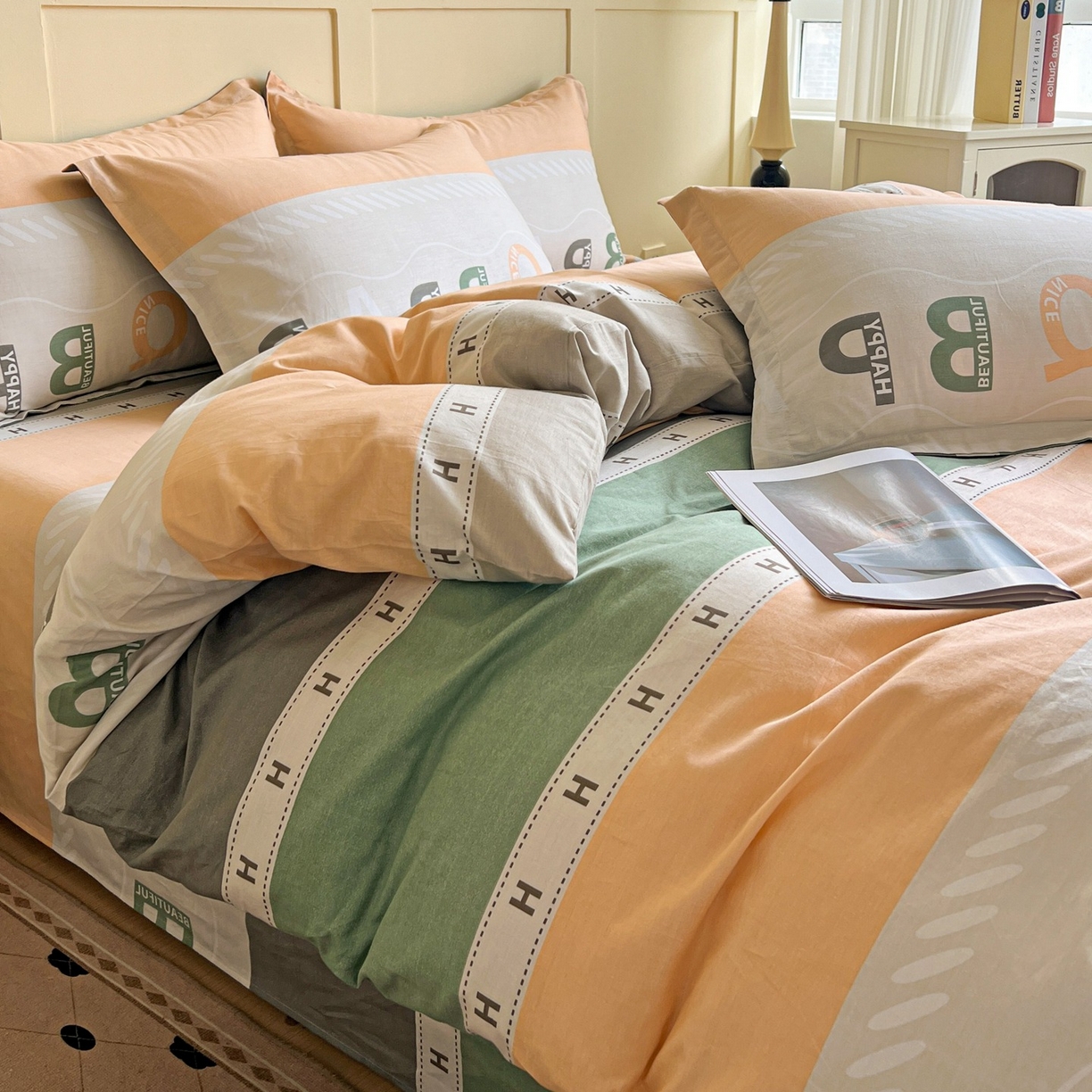 91家纺网 家纺一手货源 找家纺 文黛家居 2025新款全棉喷气印花全棉纯棉印花系列单品被套被套单件单被套 优思