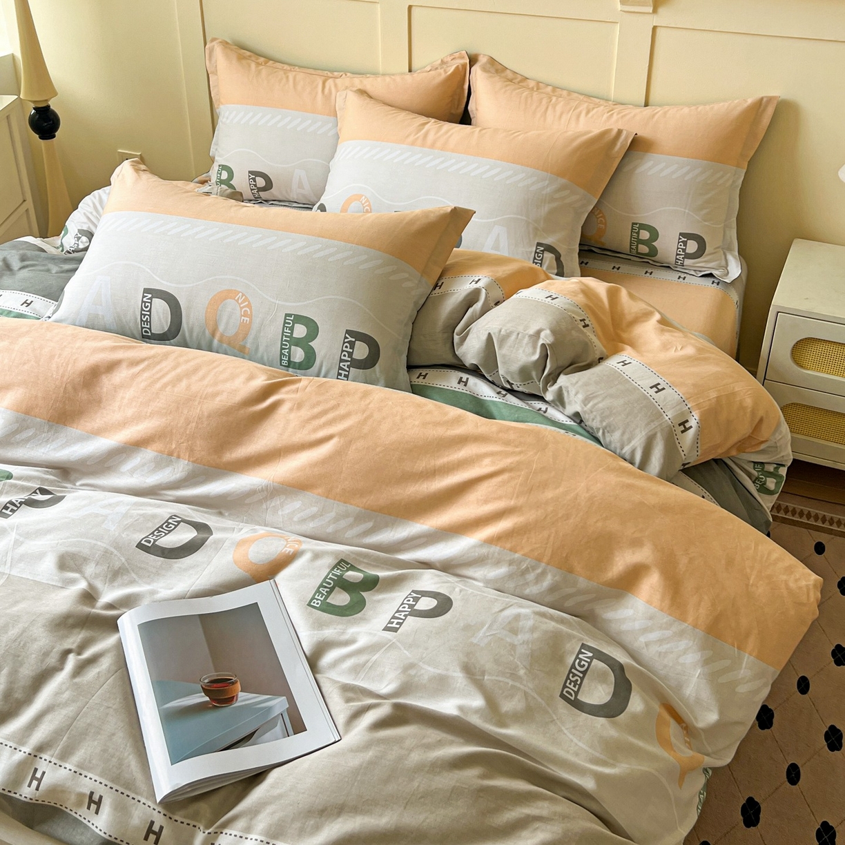 91家纺网 家纺一手货源 找家纺 文黛家居 2025新款全棉喷气印花全棉纯棉印花系列单品被套被套单件单被套 优思